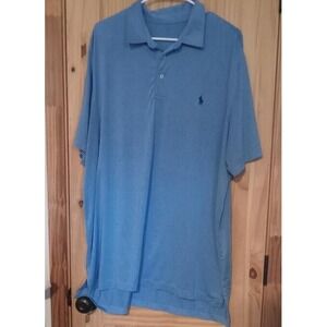 Polo Ralph Lauren Men Custom Fit Mesh Polo Shirt Big Black Polo‎ Logo XL